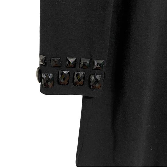 Trina Turk Black Embellished Long Sleeve Wool Blend Sheath Dress - Picture 6 of 7